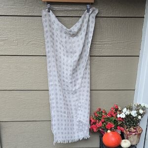J.Crew Gray Polka Dot Fringe blanket Scarf